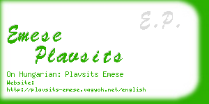 emese plavsits business card